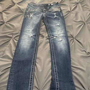 Miss Me Distressed Blue Jeans signature skinny